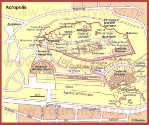 Athens - Acropolis Map (Historical)